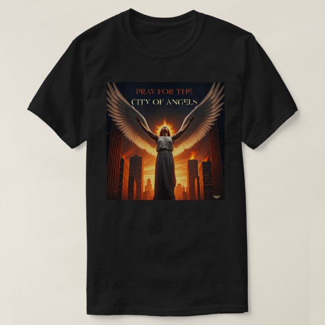 Camiseta Rezar por la ciudad de los ángeles (Diseño del anverso)