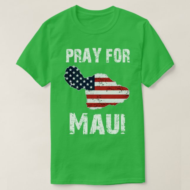Camiseta Rezar por Maui Hawaii Apoyo a las Flores Silvestre (Diseño del anverso)