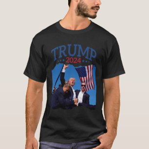 Camiseta Rezar por Trump nunca es un gesto de puños cortos