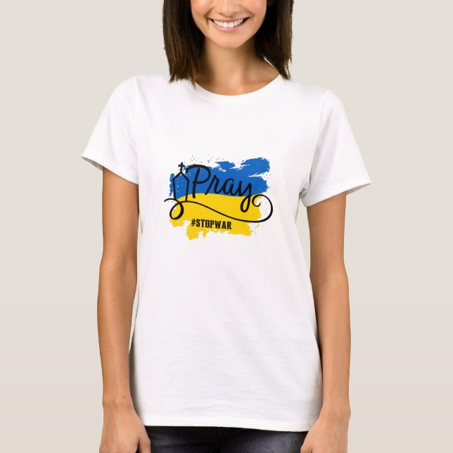 Camiseta Rezar por Ucrania (Anverso)