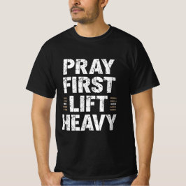 Camiseta Rezar Primero Levantar Pesado – Mo Fitnes