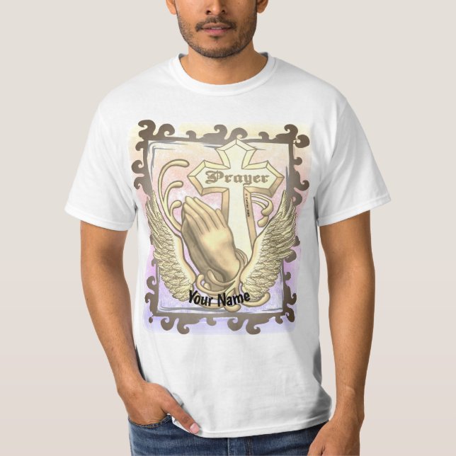 Camiseta Rezar siempre la cruz cristiana (Anverso)
