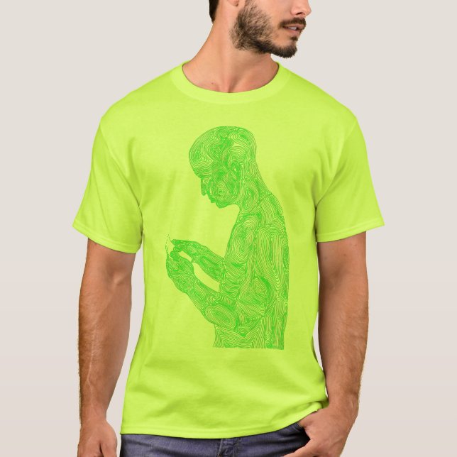Camiseta Rezo americano 50/50 (amarillo de neón con el (Anverso)