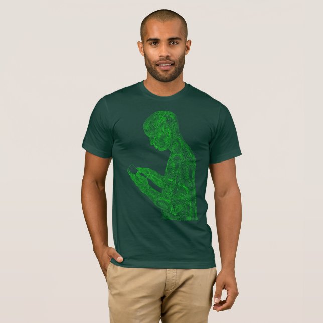 Camiseta Rezo americano (bosque con el verde de neón) (Anverso completo)