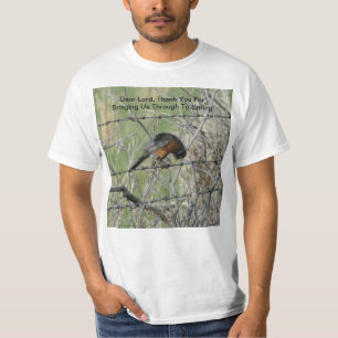 Camiseta Rezo de la primavera del petirrojo de gracias