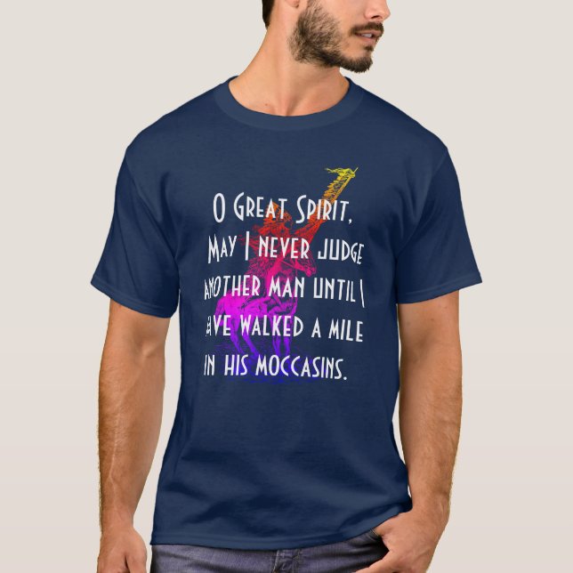 Camiseta Rezo "gran alcohol del nativo americano de O " (Anverso)