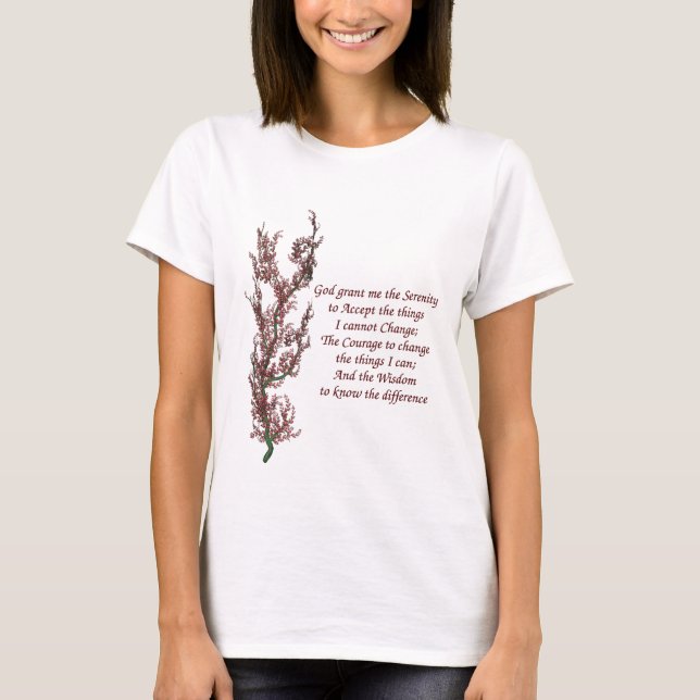 Camiseta Rezo inspirador de la serenidad de las flores (Anverso)