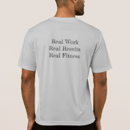 Camiseta RFM Real trabajo. Resultados reales. Real Fitness.