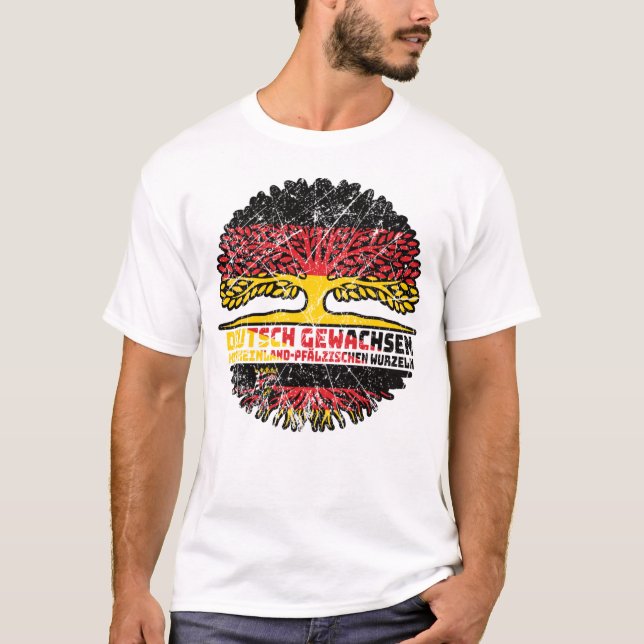 Camiseta Rheinland-Pfalz Deutsch Deutschland Wurzeln (Anverso)