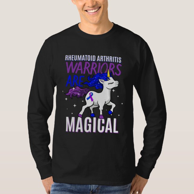 Camiseta Rheumatoid Arthritis Warrior Magical Unicorn Purpl (Anverso)
