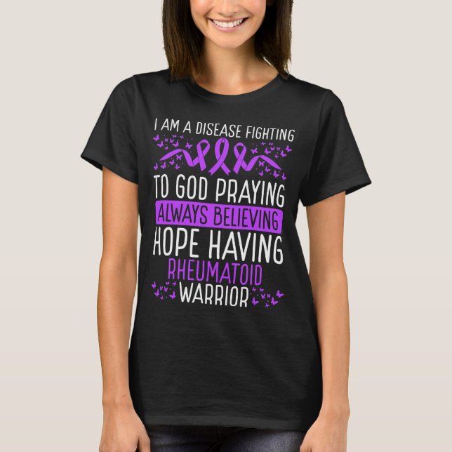 Camiseta Rheumatoid Warrior Disease Awareness Ribbon (Anverso)
