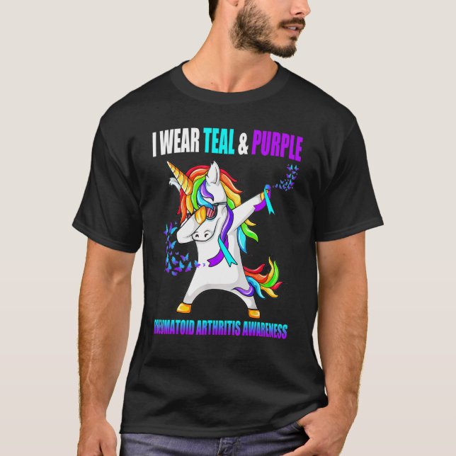 Camiseta Rheumatoide Artritis Sensibilización Cinta Unicorn (Anverso)