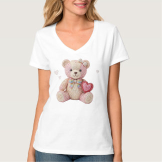 Camiseta Rhinestone Valentine Bear 