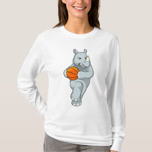 Camiseta Rhino como jugador de baloncesto con baloncesto