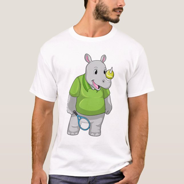 Camiseta Rhino en el tenis con baile de tenis (Anverso)