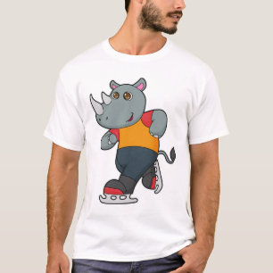 Camiseta Rhino en patinaje sobre hielo con patines de hielo