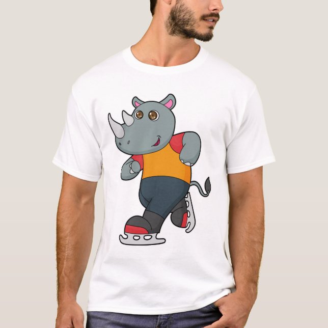 Camiseta Rhino en patinaje sobre hielo con patines de hielo (Anverso)