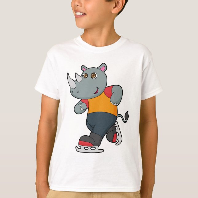 Camiseta Rhino en patinaje sobre hielo con patines de hielo (Anverso)