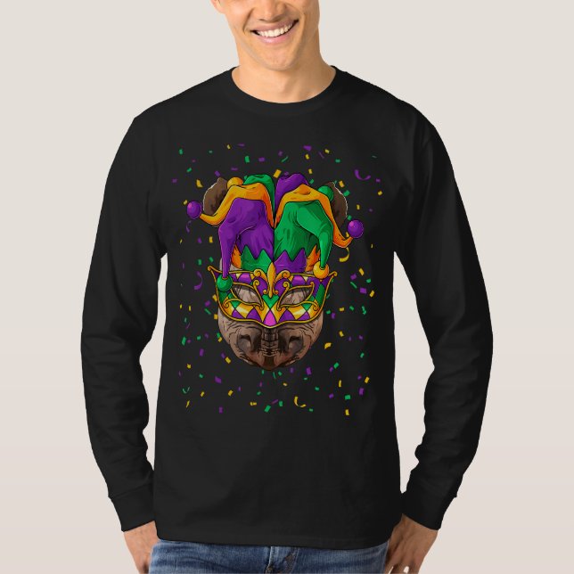 Camiseta Rhino Mardi Gras Carnaval de animales Jester Festi (Anverso)