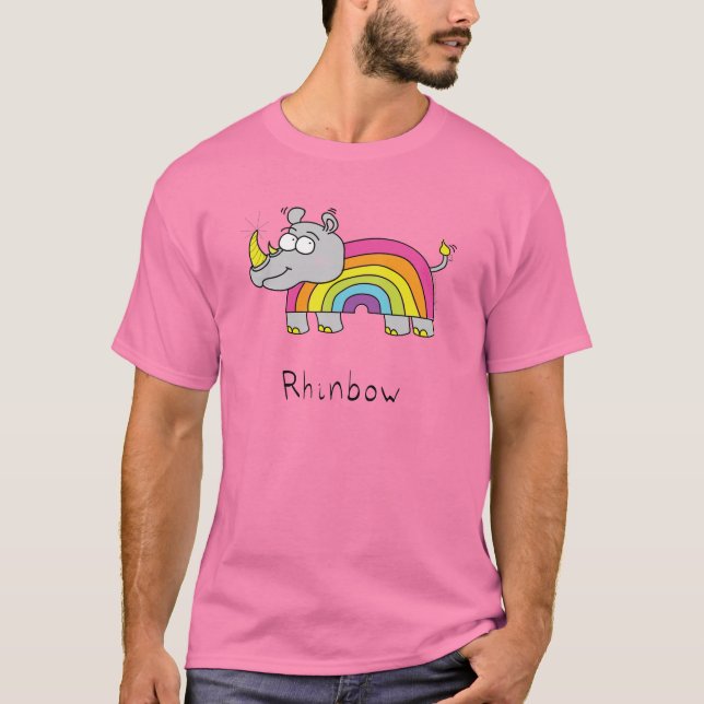 Camiseta Rhino Rainbow Cute Kids (Anverso)