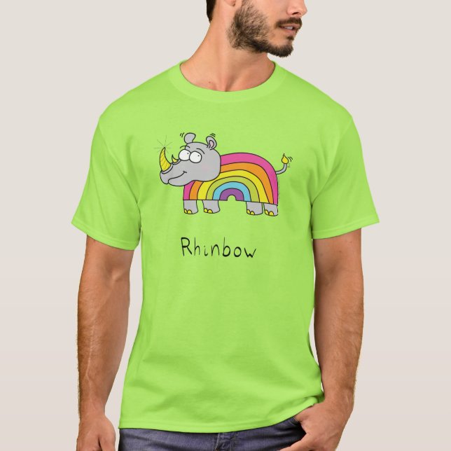 Camiseta Rhino Rainbow Funny Kids (Anverso)