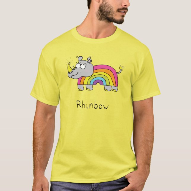 Camiseta Rhino Rainbow Funny Kids (Anverso)