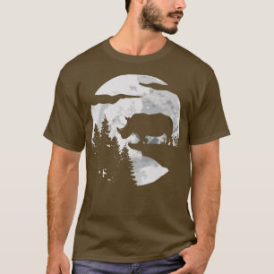Camiseta Rhino Wildlife Animal Full Moon At NightSafari Rhi