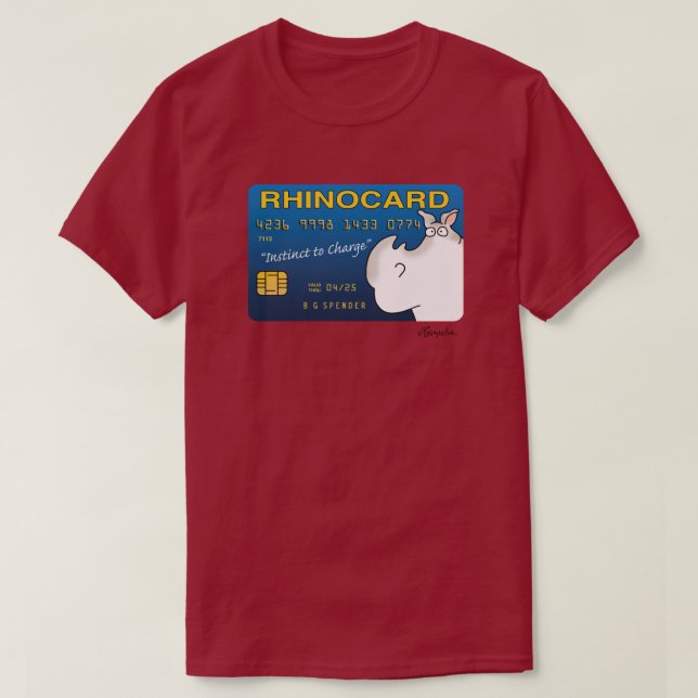 Camiseta RHINOCARD: INSTINTO A CARGO de Sandra Boynton (Diseño del anverso)