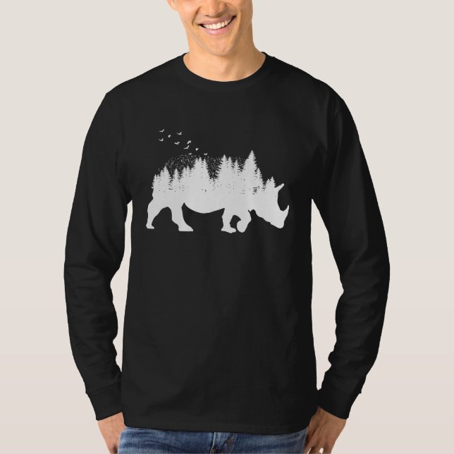 Camiseta Rhinoceros Artsy Forest Animal Wildlife Wanderlust (Anverso)