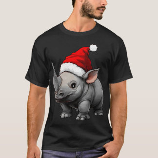 Camiseta Rhinoceros Christmas / Santa Claus Rhino T-Shirt
