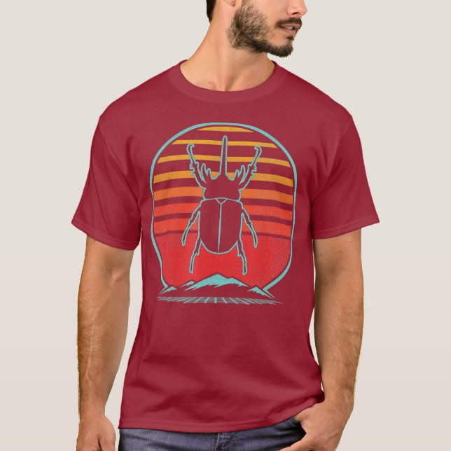 Camiseta Rhinoceros escarabajos Lover Retro Estilo Viejo de (Anverso)