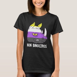 Camiseta Rhinoceros no binarios LGBTQ Bandera no binaria No
