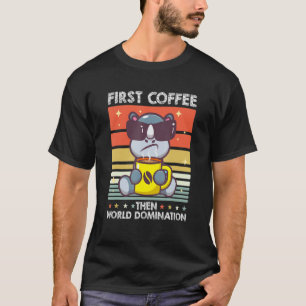 Camiseta Rhinoceros Retro Gafas de sol Café Vida silvestre 