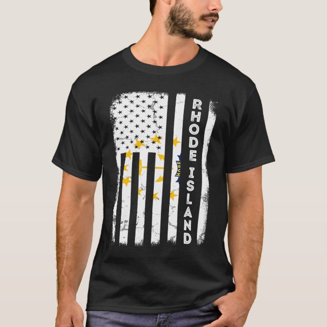 Camiseta Rhode Island American Flag Home State of Rhode Isl (Anverso)