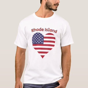 Camiseta Rhode Island Bandera Americana Corazón