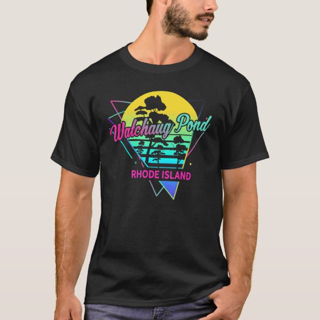 Camiseta Rhode Island EE. UU. Nostálgico Reloj Retro Watcha (Anverso)