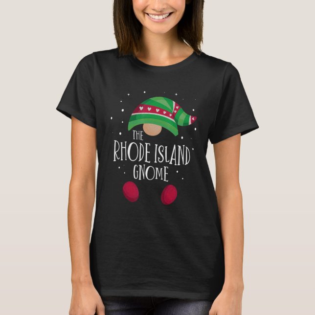 Camiseta Rhode Island Gnome Family Matching Christmas Pajam (Anverso)