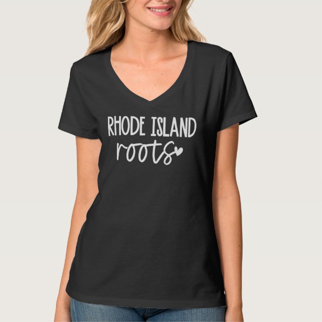 Camiseta Rhode Island Home Roots State Heart (Anverso)