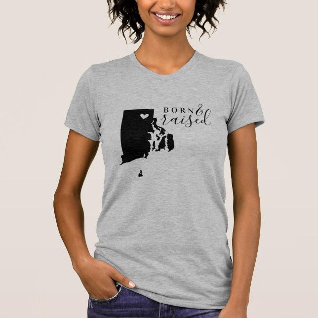 Camiseta Rhode Island nació y creció el té estatal (Anverso)
