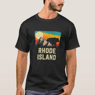 Camiseta Rhode Island Nature Wild Bear Retro Sunset Senderi