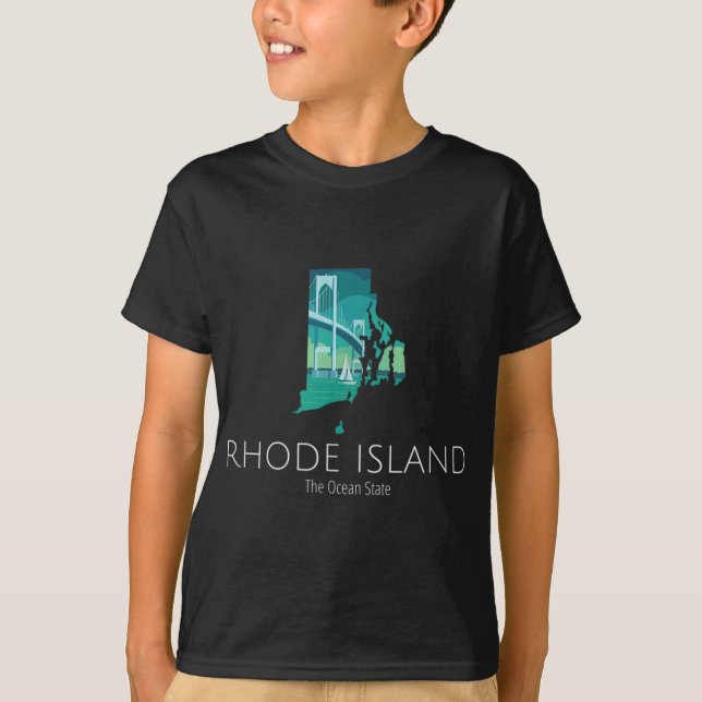 Camiseta Rhode Island Orgulloso Motto Estatal del Océano (Anverso)