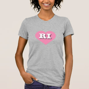 Camiseta Rhode Island Pink Heart - Amo RI
