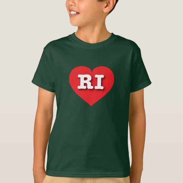 Camiseta Rhode Island Red Heart - Amo RI (Anverso)