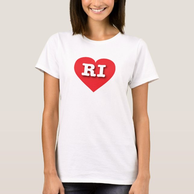 Camiseta Rhode Island Red Heart - Amo RI (Anverso)