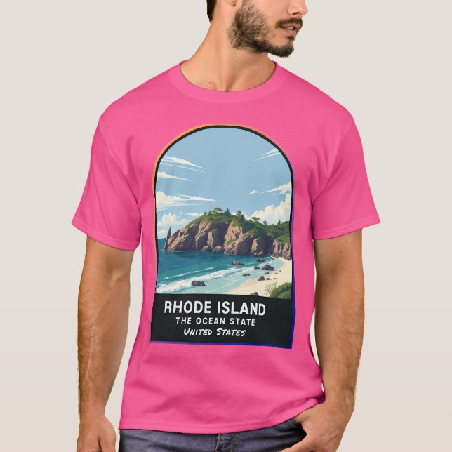 Camiseta Rhode Island (Ri) Estado De Los Estados Unidos De  (Anverso)