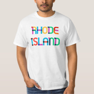 Camiseta Rhode Island Vintage Retro Colorido Arte Pop 80s