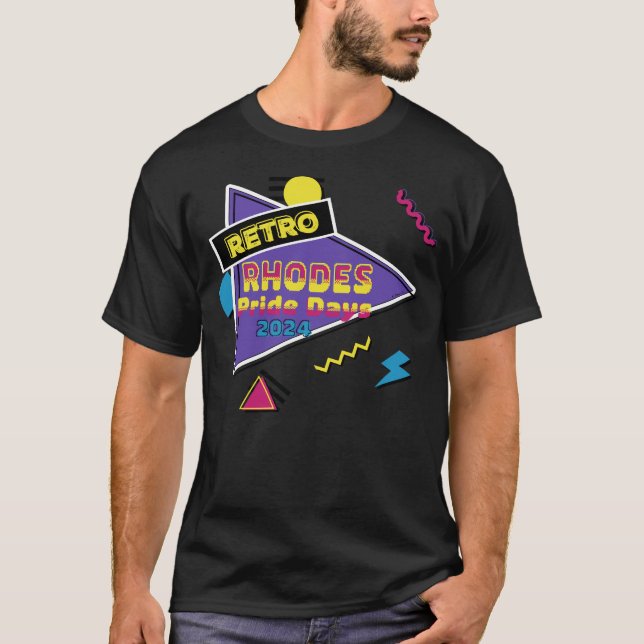 Camiseta Rhodes Pride Days 2024 Retro Rhodes (Anverso)