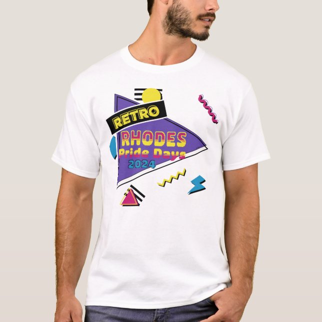 Camiseta Rhodes Pride Days 2024 Retro Rhodes (Anverso)