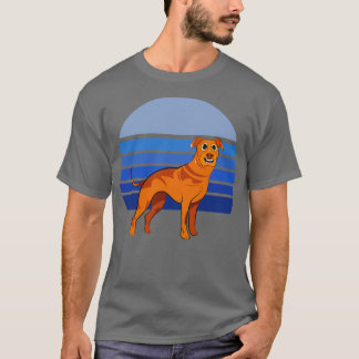 Camiseta Rhodesia Ridgeback Dog Retro Azul 1