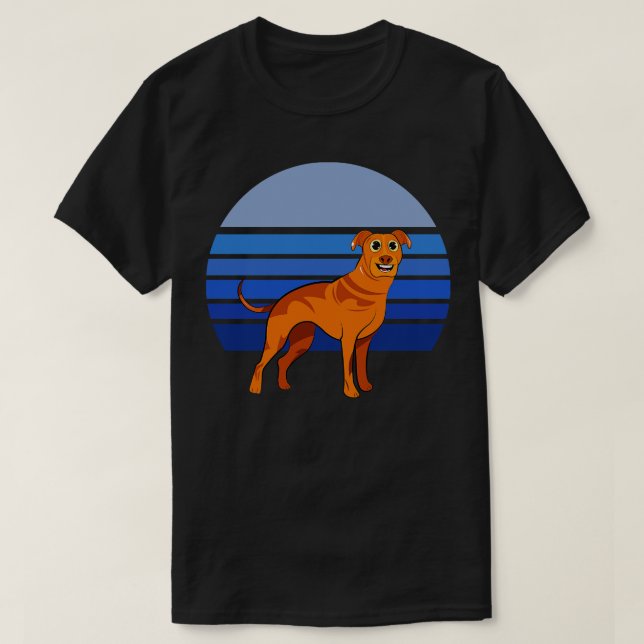 Camiseta Rhodesia Ridgeback Dog Retro Azul 2 (Diseño del anverso)